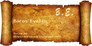 Baros Evelin névjegykártya
